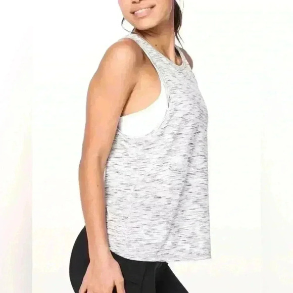 Lululemon Squad Goals Tank Top Womens Size 4 Black & White Space Dye - Picture 1 of 5